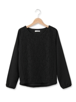 ◆レース切り替えブラウス/ブラック(019)