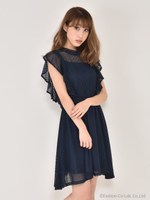 レースフリルコンビワンピース/オフホワイト