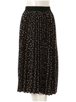 レトロフラワープリーツスカート/ブラック