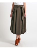 リボンタックフレアスカート/カーキ(019)