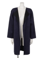 フェイクスウェード着流しコート/カーキ