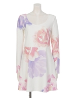 Large floralフレアOP/WHT