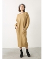 【AZUL by moussy】スムースバルーンワンピース/BEG