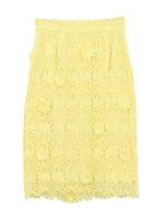 ケミカルレースタイトスカート/オフホワイト