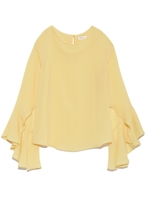 フリルスリーブブラウス/WHT