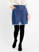 フリンジデニムスカート/サックス