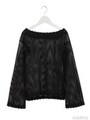 メッシュレーストップス/ホワイト