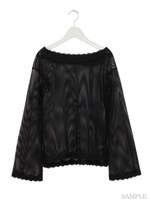 メッシュレーストップス/ホワイト