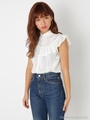 CAPELET FRILL ノースリBLOUSE/BLK