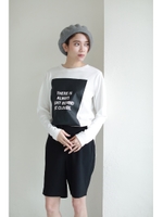 【AZUL by moussy】LIGHT/CLOUDSボックスロゴロンT/O/WHT