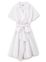 カシュクールシャツワンピ/ホワイト