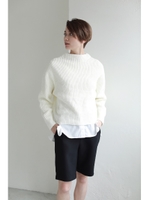 【AZUL by moussy】サーマルニット×シャツテールインナーSET/WHT