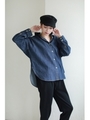 【AZUL by moussy】デニム長袖ビッグシャツ/NVY