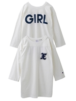 【X-girl×CHAMPION】 PATCHED BIG F/B TEE/ブルー