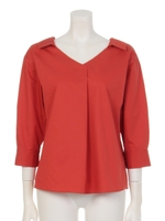 バックリボン抜け衿ブラウス/ピンク