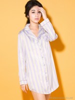 ALL DAY STRIPE SLEEP　ONE PIECE/GRAPE