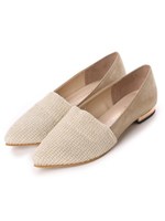 ストレッチフラットパンプス/プラチナ