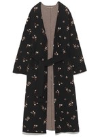 花柄ニットガウンコート/RED