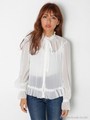 FRILL BOWTIE BLOUSE/WHT