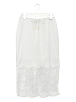 スカラップレースタイトスカート/ホワイト