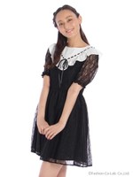 フリルヨーク総レースワンピ/ピンク