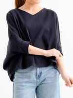 ミラノリブポンチョプルオーバー/グレージュ