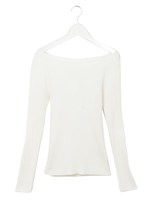 オフショルリブニットトップス/GRAY