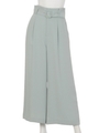 ハイウエストベルト付ワイドパンツ/ミント