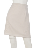 フラワー刺繍入りタイトスカート/ピンク