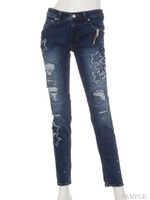 スタースキニーパンツ/ブルー