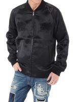 【AZUL by moussy】オールブラックサテンスカジャン/BLK