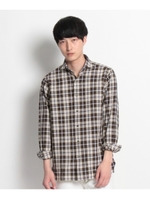 シーチングチェック カットアウェイシャツ/ブルー(992)