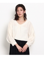 タックスリーブジョーゼットブラウス/ホワイト系(002)