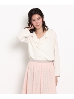 フリルジョーゼットブラウス/ホワイト系(002)