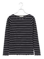 ボーダースカラップビジュープルオーバー/ネイビー