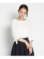 袖リボンブラウス/ホワイト系(002)