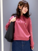 袖刺繍パーカー/グレー