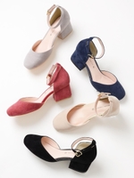 フレアヒールセパレートパンプス/D/ピンク