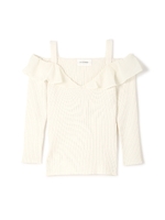 DECOLLETTE RIB TOPS/ホワイト(030)