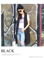 シングルボタントレンチベスト/ブラック