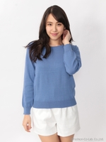 マシンウォッシャブルラウンドニット/ブルー