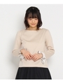 袖フレアボートネックカットソー/ライトベージュ(051)