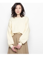バルーン袖ニットプルオーバー/レモンイエロー(031)