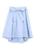 【スカート】リボン付タイプライターイレギュラーヘムスカート/オレンジ