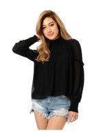 フロントギャザーシフォントップス/WHITE