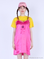 satain lace cami dress/PINK