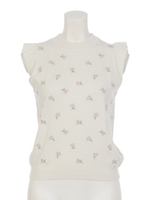 エンブロKnitフリルTOP/WHT