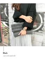 ビッグシルエットローゲージニットトップス/グレー