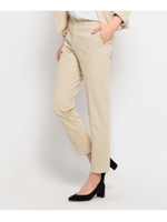 [L]コットン混ストレッチパンツ/ライトベージュ(051)