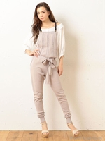 ニットサロペット/ベージュ